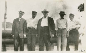 Image of Banks Scott, Wardwell,  Henson, Murphy and Marvin on deck of the Roosevelt